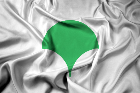 Waving Flag of Tokyo Metropolis (Symbol), Japanの写真素材