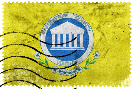 Flag of Arlington County, Virginia, USA, old postage stampの写真素材