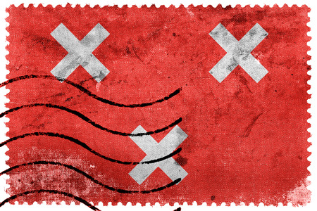 Flag of Breda, Netherlands, old postage stampの写真素材