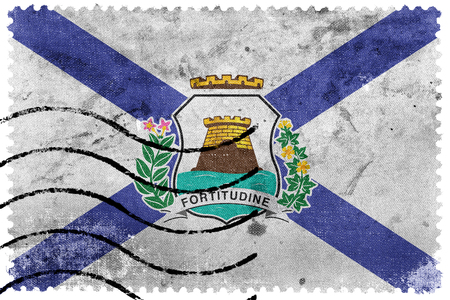 Flag of Fortaleza, Ceara, Brazil, old postage stampの写真素材