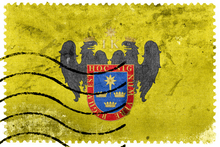 Flag of Lima, Peru, old postage stampの写真素材