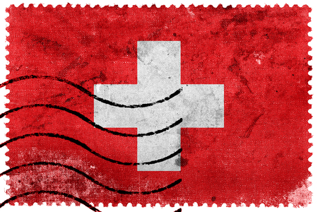 Flag of Santa Cruz de Mompox, Colombia, old postage stampの写真素材