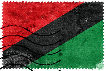 Flag of Villa de Leyva, Colombia, old postage stampの写真素材