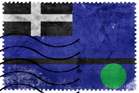 Flag of Tangier Island, Virginia, USA, old postage stampの写真素材