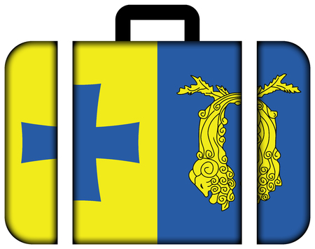 Flag of Poti, Georgia. Suitcase icon, travel and transportation conceptの写真素材