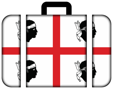 Flag of Sardinia Region, Italy. Suitcase icon, travel and transportation conceptの写真素材