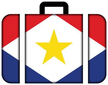 Flag of Saba, Netherlands. Suitcase icon, travel and transportation conceptの写真素材