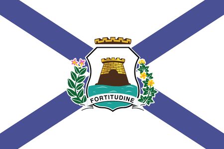 Flag of Fortaleza, Ceara, Brazil. Vector Formatのイラスト素材