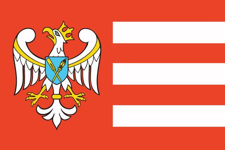 Flag of Gniezno County, Poland. Vector Formatのイラスト素材