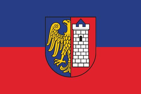 Flag of Gliwice, Poland. Vector Formatのイラスト素材