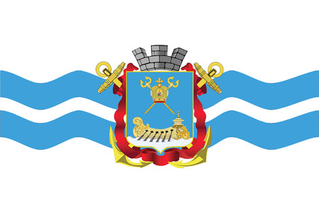 Flag of Mykolaiv (Nikolaev), Ukraine. Vector Formatのイラスト素材