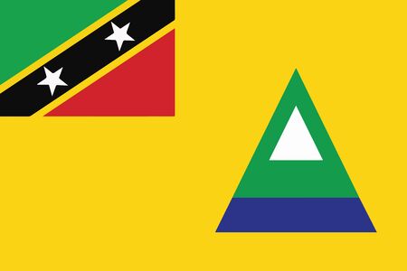 Flag of Nevis, Saint Kitts and Nevis. Vector Formatのイラスト素材