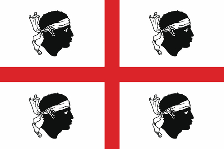 Flag of Sardinia Region, Italy. Vector Formatのイラスト素材