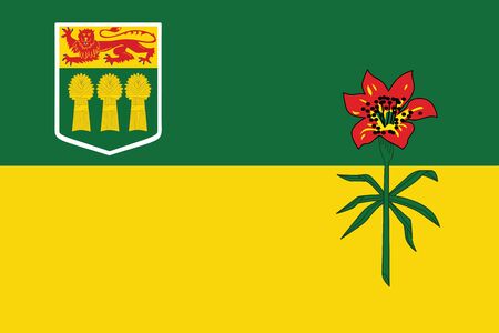 Flag of Saskatchewan Province, Canada. Vector Formatのイラスト素材