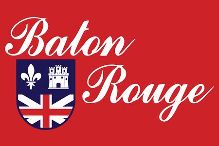 Flag of Baton Rouge, Louisiana, USA. Vector Formatのイラスト素材