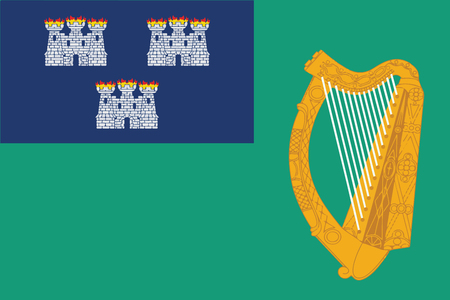 Flag of Dublin, Ireland. Vector Formatのイラスト素材