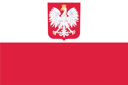 Flag of Poland with Coat of Arms. Vector Formatのイラスト素材
