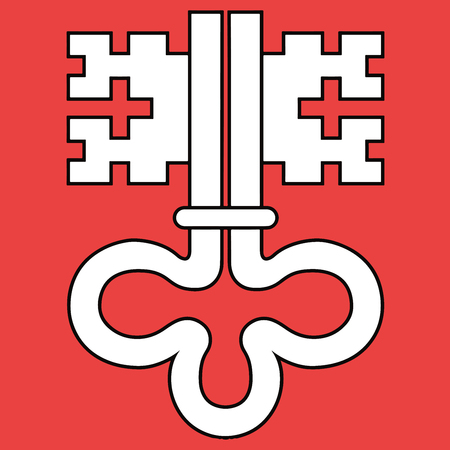 Flag of Canton of Nidwalden, Switzerland. Vector Formatのイラスト素材