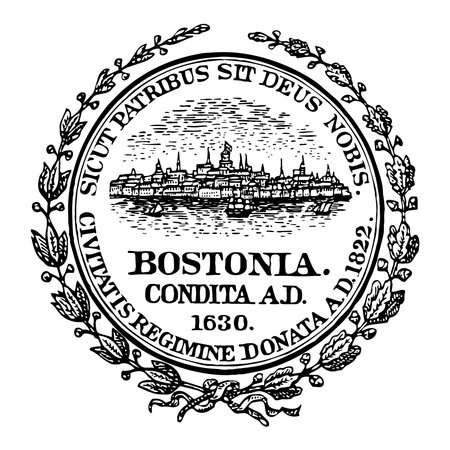 Seal of Boston, Massachusetts, USA. Vector Format.のイラスト素材