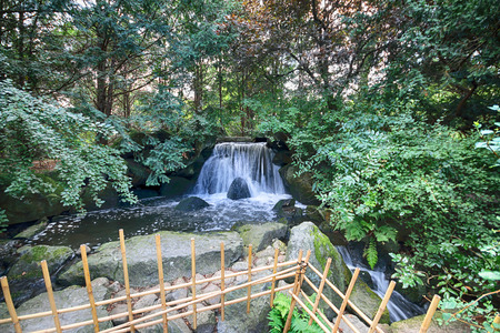 WROCLAW, POLAND - AUGUST 04, 2017: Japanese Garden is situated in the vicinity of the historical Pergola and Centennial Hall. It represents one of few traces after the World Expo in 1913.のeditorial素材