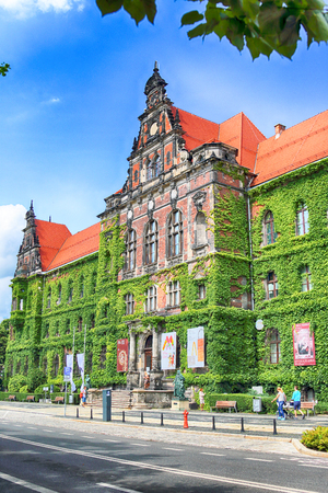 WROCLAW, POLAND - AUGUST 14, 2017: Wroclaw Old Town. The National Museum in Wroclaw occupies the building designed by an architect Karl Friedrich Endell and erected in 1883 - 1886.のeditorial素材