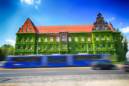 WROCLAW, POLAND - AUGUST 14, 2017: Wroclaw Old Town. The National Museum in Wroclaw occupies the building designed by an architect Karl Friedrich Endell and erected in 1883 - 1886.のeditorial素材