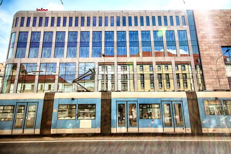 WROCLAW, POLAND - AUGUST 19, 2018: Retro Office House (built in 2016-2018) in Wroclaw. Architects: Kurylowicz & Associates, Investor: LC Corp, Wroclaw, Poland.のeditorial素材