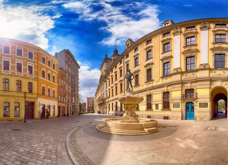 WROCLAW, POLAND - APRIL 22, 2019: Wroclaw Old Town. University of Wroclaw. Historical capital of...