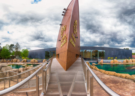WROCLAW, POLAND - MAY 20, 2019: The Wroclaw Africarium (Polish: Afrykarium) is the only themed oceanarium devoted solely to exhibiting the fauna of Africa. Is a part of the Zoo in Wroclaw, Poland.のeditorial素材