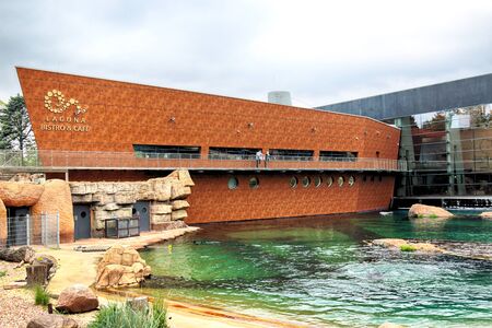 WROCLAW, POLAND - MAY 20, 2019: The Wroclaw Africarium (Polish: Afrykarium) is the only themed oceanarium devoted solely to exhibiting the fauna of Africa. Is a part of the Zoo in Wroclaw, Poland.のeditorial素材