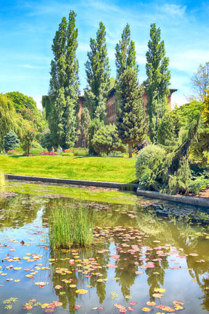 WROCLAW, POLAND - MAY 30, 2019: Botanical Garden in Wroclaw, Poland. The garden was built from 1811 to 1816 on the Cathedral Island (Ostrow Tumski), the oldest part of the city.のeditorial素材