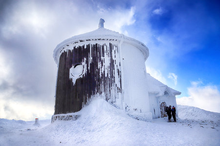 KARPACZ, POLAND - MARCH 08, 2020: St. Lawrence's Chapel in the Winter. A Roman Catholic chapel...
