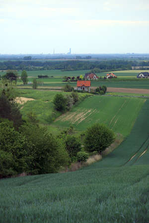 WROCLAW, POLAND - MAY 28, 2020: Panorama of Wroclaw, view from the Trzebnica hills (20 km in a straight line).のeditorial素材