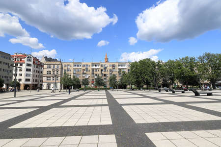 WROCLAW, POLAND - JUNE 23, 2020: Nowy Targ Square (New Market). One of three historical market squares of Wroclaw (after Main Market Square and Salt Market), Wroclaw old town, Poland, Europe.のeditorial素材