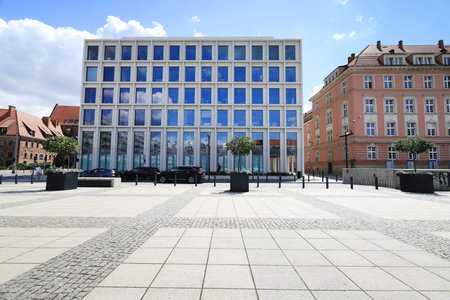 WROCLAW, POLAND - JUNE 23, 2020: Nowy Targ Square (New Market). One of three historical market...