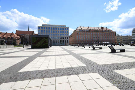 WROCLAW, POLAND - JUNE 23, 2020: Nowy Targ Square (New Market). One of three historical market squares of Wroclaw (after Main Market Square and Salt Market), Wroclaw old town, Poland, Europe.のeditorial素材