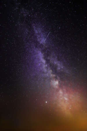 Milky Way seen at Perseid Night (shooting stars).の写真素材