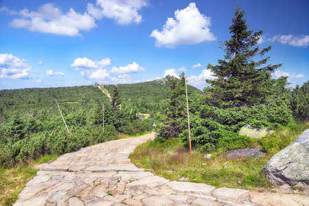 Szrenica mountain shelter (1362 m above sea level), Szklarska Poreba, Poland, Europe.の写真素材