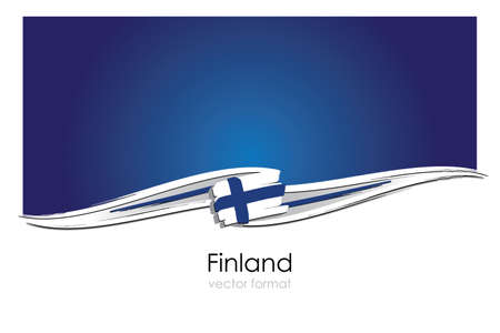 Finland Flag with colored hand drawn lines in Vector Formatのイラスト素材