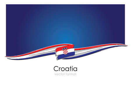 Croatia Flag with colored hand drawn lines in Vector Formatのイラスト素材