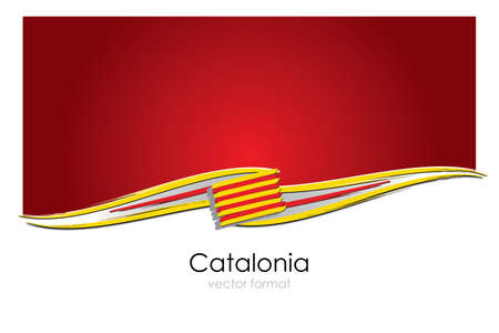 Catalonia Flag with colored hand drawn lines in Vector Formatのイラスト素材