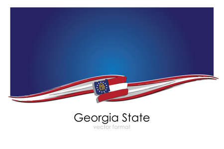 Georgia State Flag with colored hand drawn lines in Vector Formatのイラスト素材