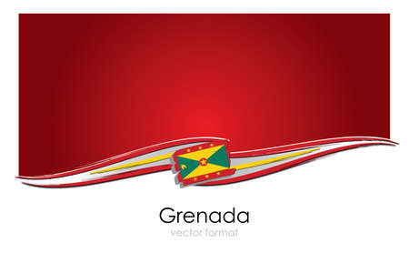 Granada Flag with colored hand drawn lines in Vector Formatのイラスト素材
