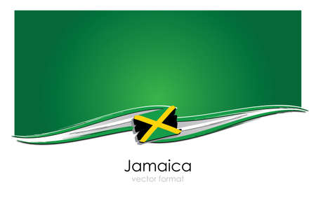 Jamaica Flag with colored hand drawn lines in Vector Formatのイラスト素材