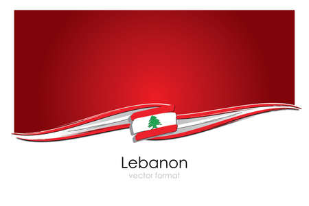 Lebanon Flag with colored hand drawn lines in Vector Formatのイラスト素材