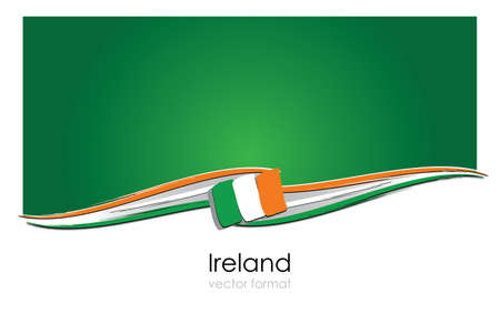 Ireland Flag with colored hand drawn lines in Vector Formatのイラスト素材