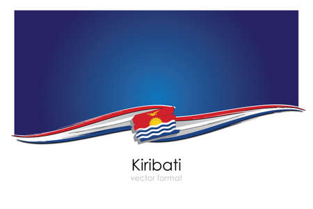 Kiribati Flag with colored hand drawn lines in Vector Formatのイラスト素材