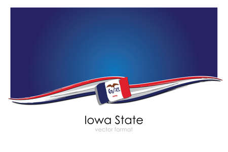 Iowa State Flag with colored hand drawn lines in Vector Formatのイラスト素材