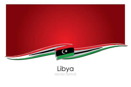 Libya Flag with colored hand drawn lines in Vector Formatのイラスト素材