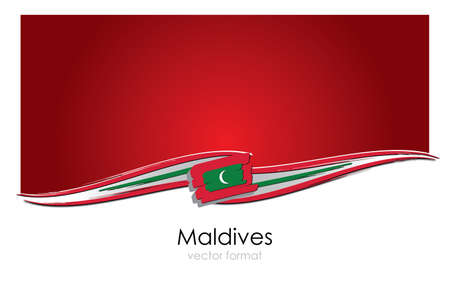 Maldives Flag with colored hand drawn lines in Vector Formatのイラスト素材